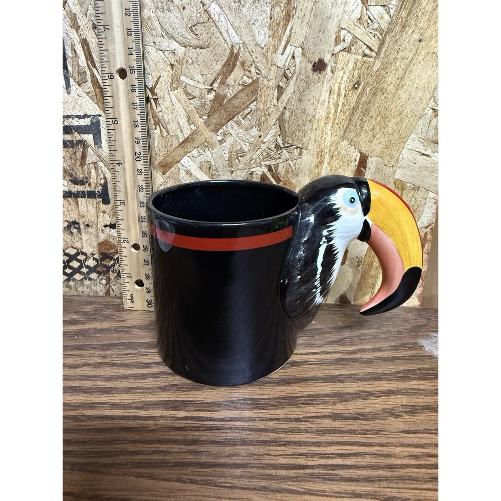 Vintage 1986 Bergschrund Seattle Toucan Bird Handle Ceramic Coffee Mug 12oz